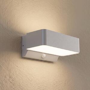Lampa zewnętrzna z czujnikiem ruchu Fando Lindby, aluminiowy / szary / cynkowy, aluminium