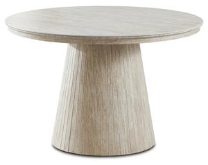 Stół Rozkładany Okrągły OVAR 120-200 cm Ceramiczny Trawertyn Japandi