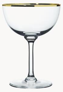 Komplet kieliszków do szampana ze szkła dmuchanego Gold Rim, 6 elem
