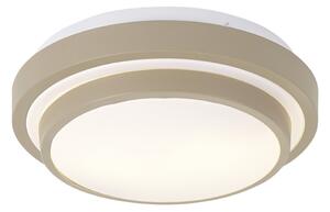 Nowoczesna lampa sufitowa taupe z białym 34cm 2-punktowa IP44 - Walden