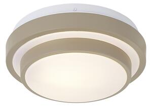 Nowoczesna lampa sufitowa taupe z białym elementem 25 cm IP44 - Walden