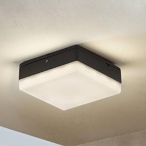 Lucande lampa sufitowa LED Thilo, 16cm, antracyt, czujnik, IP54 Thilo, tworzywo sztuczne, nowoczesny