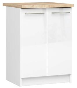 Dolna szafka kuchenna w kolorze biały połysk 30cm W9-L60