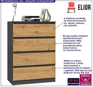 Komoda Loft Z Szufladami Antracyt + Dąb Artisan D6-G10