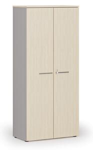 Szafa biurowa z drzwiami PRIMO GRAY, 800 x 420 x 1781 mm, szary/brzoza