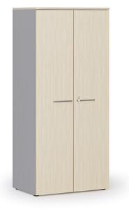 Szafa biurowa z drzwiami PRIMO GRAY, 800 x 500 x 1781 mm, szary/brzoza