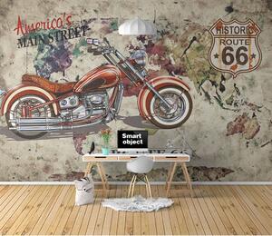 Fototapeta Motocykl na mapie, Popularne Fototapety, Popularne Fototapety, u16173 - Tapeko.pl