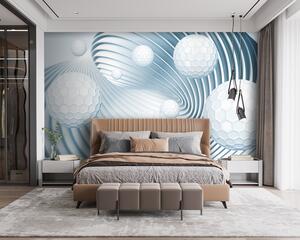 Fototapeta Białe kulki w spirali, Fototapety 3d, Popularne Fototapety, u15529 - Tapeko.pl