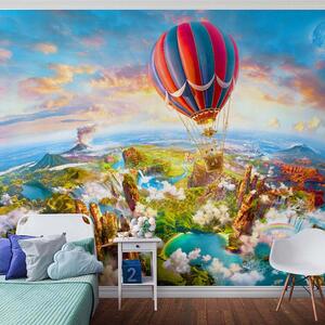 Fototapeta Balon na ogrzane powietrze nad krajobrazem, Fototapety Balony, Popularne Fototapety, u62124 - Tapeko.pl