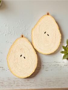 Sinsay - Podkładki na stół w kształcie gruszki 2 pack - beżowy
