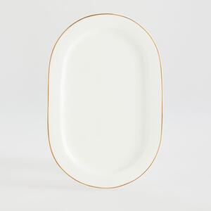 Reserved - Porcelanowy półmisek z obwódką - Biały