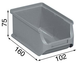 Plastikowe pojemniki PLUS 2, 102 x 160 x 75 mm, szare, 24 szt