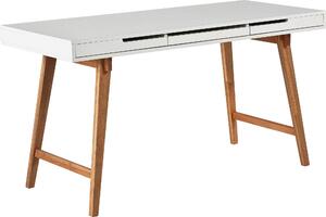 Nowoczesne biurko w skandynawskim stylu z nogami z litego drewna bukowego