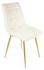 Estetyczne krzesło tapicerowane BEN beżowy / złota noga