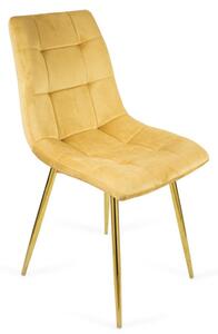 Praktyczne krzesło tapicerowane BEN miodowy / złota noga