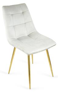 Luksusowe krzesło tapicerowane BEN jasnoszary / złota noga