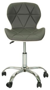 Szaro-białe krzesło biurowe NERO z ekoskóry