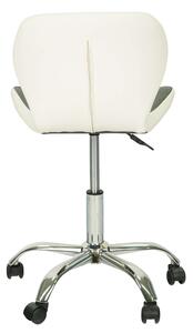 Szaro-białe krzesło biurowe NERO z ekoskóry