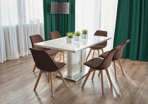 Brązowe skandynawskie krzesło tapicerowane - Anio