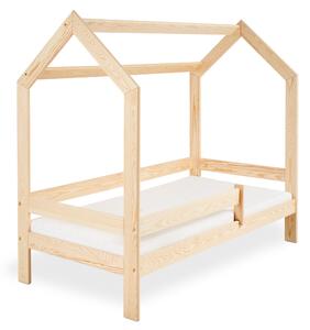 Łóżeczko DOMEK D3 sosna Stelaż: Ze stelażem listwowym elastycznym, Materac: Bez materaca, Pojemnik pod łóżko: Bez pojemnika pod łóżko