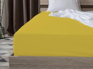 Jersey prześcieradło EXCLUSIVE żółte 140 x 200 cm