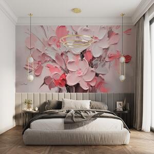 Fototapety Abstrakcyjne kwiaty wolumetryczne w stylu malarstwa olejnego, Fototapety 3D, Fototapety 3d Kwiaty, w03582v3 : Uwalls.pl