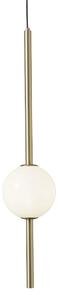 Melkita - lampa LED wisząca złota 58cm - szkło mleczne