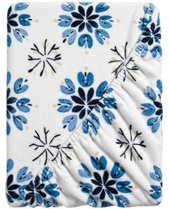 Prześcieradło z mikropluszu ICY FLAKES 90x200 cm białe