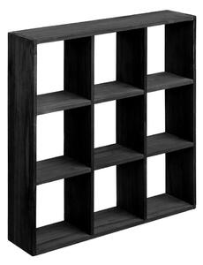 Czarna wielopoziomowa półka z litego drewna sosnowego 46 cm Moss – House Nordic