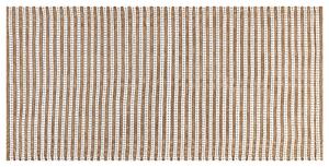 Dywan bawełniany ręcznie robiony 80 x 150 cm biały z brązowym Sofulu Beliani