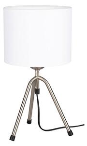 Biała lampa stołowa z okrągłym abażurem - A13-Doha