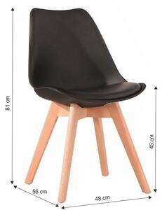 Czarne krzesło BALI MARK z bukowymi nogami