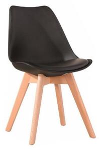 Czarne krzesło BALI MARK z bukowymi nogami