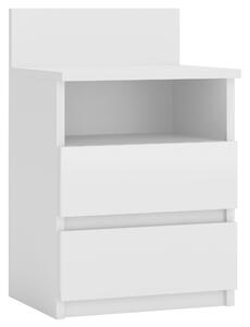 Topeshop M1 BIEL MAT, Szafka nocna, Biały, 2 szuf., Płyta wiórowa, 400 mm, 320 mm