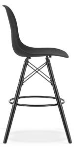 Czarne krzesło barowe CARBRY LAMAL z czarnymi nogami