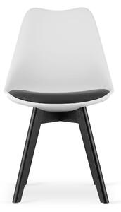 Biało-czarne krzesło BALI MARK z czarnymi nogami