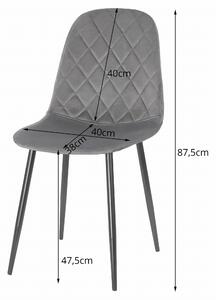 Ciemnoszare aksamitne krzesło ASTI z czarnymi nogami