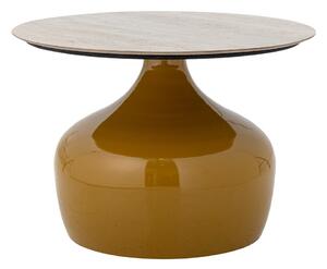 Żółty okrągły stolik z ceramicznym blatem ø 60 cm Lecco – Bloomingville
