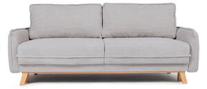 Jasnoszara sztruksowa rozkładana/ze schowkiem sofa 218 cm Tori – Bonami Selection