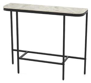 Stolik konsola z blatem z imitacją marmuru 110 x 30 x 91 cm szary blat