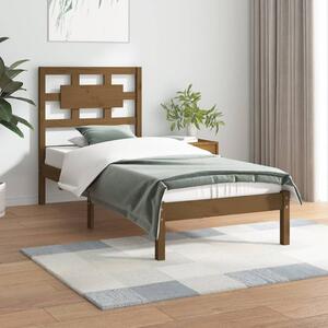 Rama łóżka, brązowa, lite drewno sosnowe, 90x200 cm