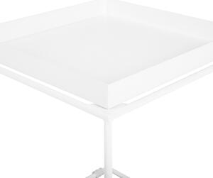 Nowoczesny stolik pomocniczy metalowy kwadratowy biały Saxon Beliani