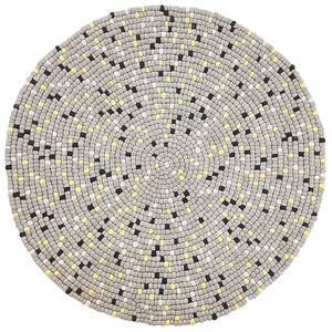 Dywan z kulek filcowych okrągły dekoracyjny wełniany ø 140 cm szary Penek Beliani