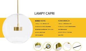 MebleMWM Lampa wisząca CAPRI LINE 3 złota - 180 LED, aluminium, szkło