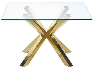 Stolik kawowy złoty nowoczesny szklany blat metalowe nogi 70 x 70 cm Starlight Beliani