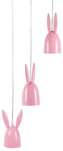 Nowoczesna lampka wisząca sufitowa metalowa królicze uszy różowa Rabbit Beliani