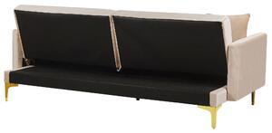 Sofa 3-osobowa welurowa beżowa z poduszkami do salonu nowoczesna Lucan Beliani