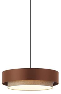 Nowoczesna lampa wisząca ciemny brąz z taupe 50 cm 3-źródła światła - Drum Duo