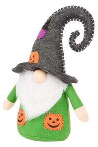 Dekoracyjny krasnal HALLOWEEN GNOME z oświetleniem LED, 40 cm - różne kolory Kolor: Zielony