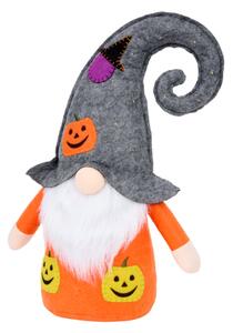 Dekoracyjny krasnal HALLOWEEN GNOME z oświetleniem LED, 40 cm - różne kolory Kolor: Pomarańczowy